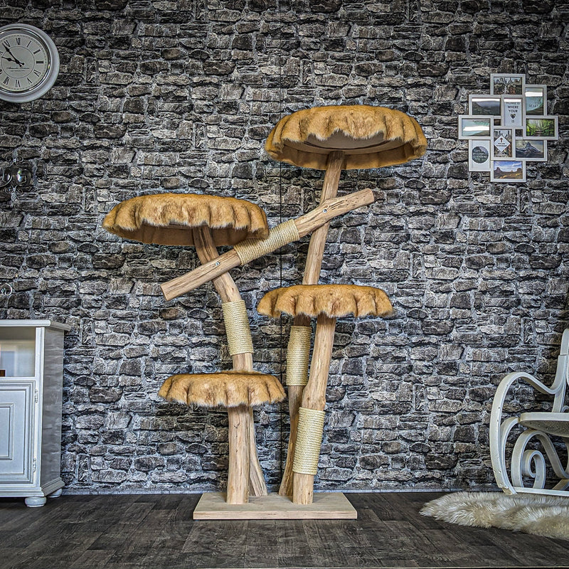 Naturkratzbaum 3850 Kratzbaum Natur Holz Design 160 cm hoch Katzenbaum