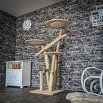 Naturkratzbaum 3850 Kratzbaum Natur Holz Design 160 cm hoch Katzenbaum