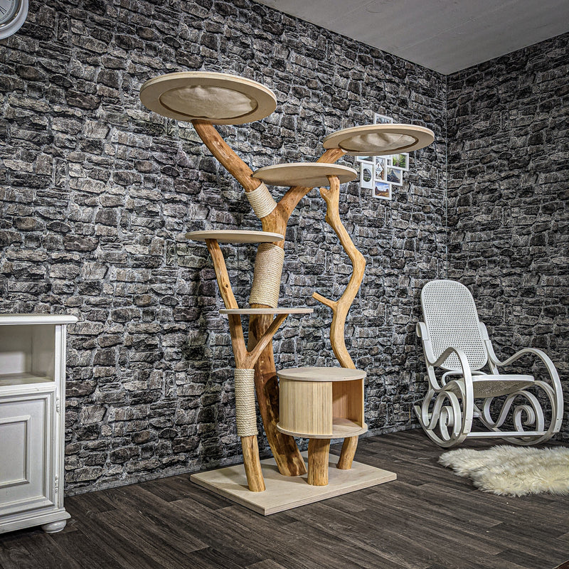 RESERVIERT + ÄNDERUNG Naturkratzbaum 2256 Kratzbaum Natur Holz Design 170 cm hoch