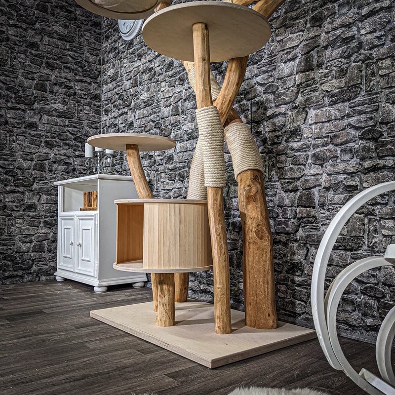 Naturkratzbaum 2257 Kratzbaum Natur Holz Design 180 cm hoch