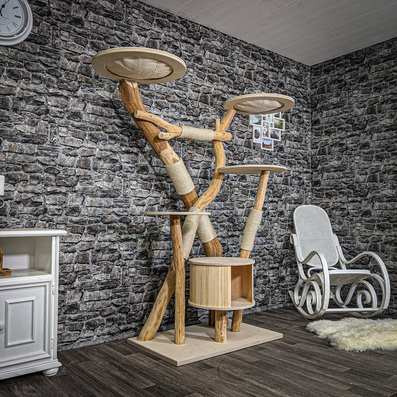 Naturkratzbaum 2257 Kratzbaum Natur Holz Design 180 cm hoch