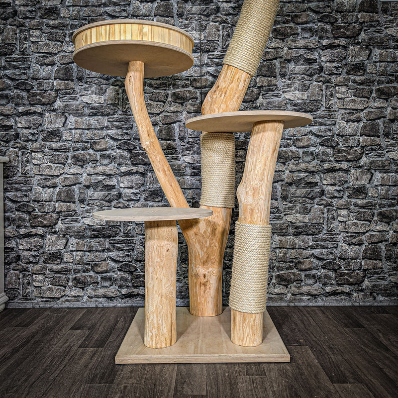Naturkratzbaum 2499 Kratzbaum Natur Holz Design 158 cm hoch