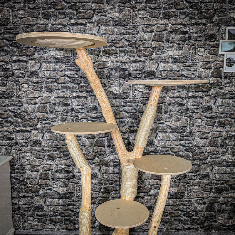 Naturkratzbaum 2507 Kratzbaum Natur Holz Design 174 cm hoch
