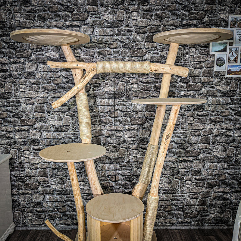 Naturkratzbaum 2516 Kratzbaum Natur Holz Design 180 cm hoch
