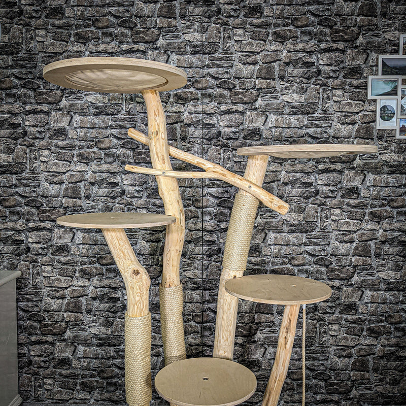 Naturkratzbaum 2570 Kratzbaum Natur Holz Design 173 cm hoch