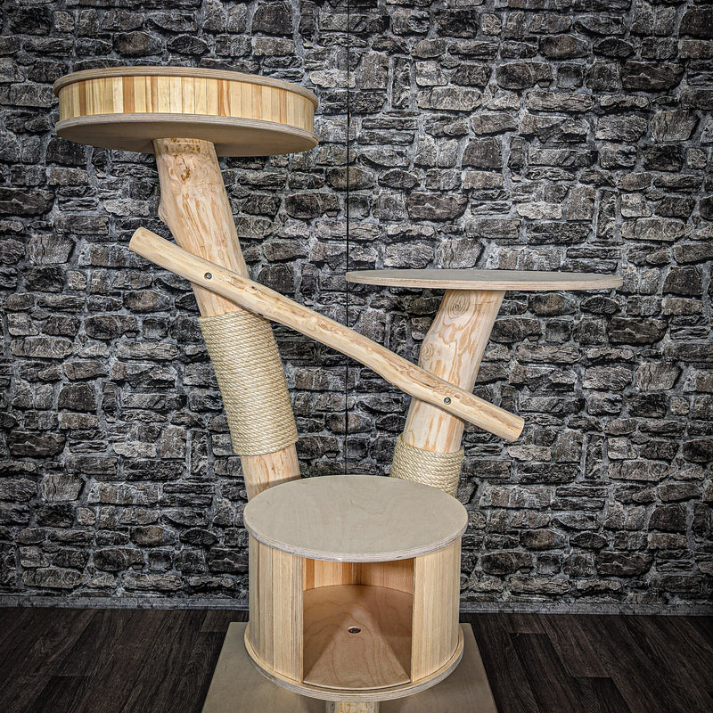 Naturkratzbaum 2575 Kratzbaum Natur Holz Design 129 cm hoch