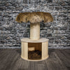 Wendehäuschen 58 cm hoch 40 cm Durchmesser Natur Holz Design Kratzbaum Naturkratzbaum