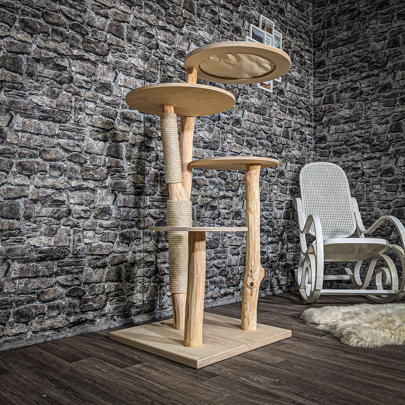 Naturkratzbaum 2550 Kratzbaum Natur Holz Design 140 cm hoch