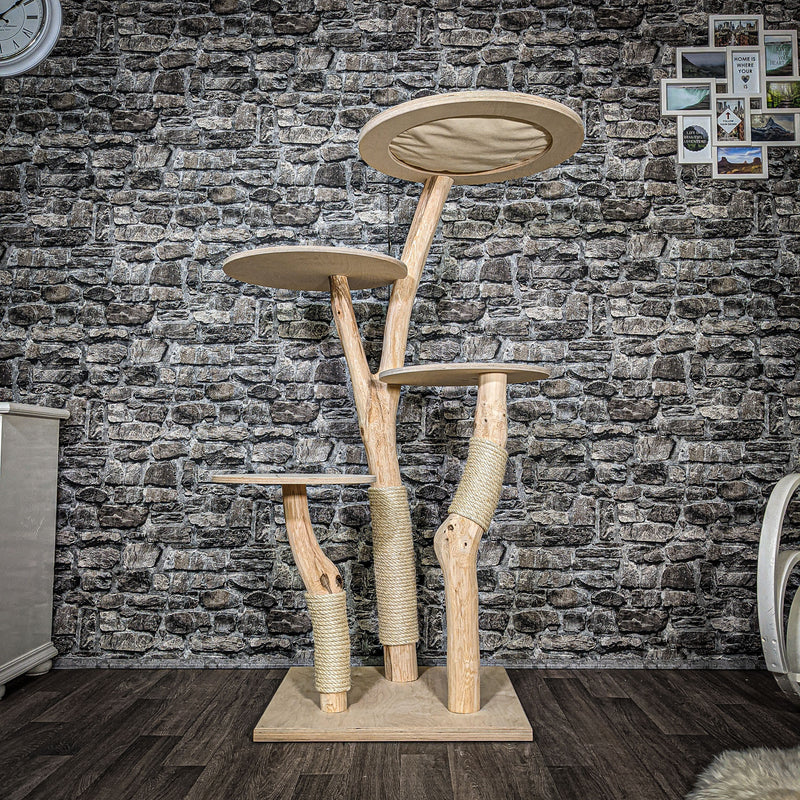 Naturkratzbaum 2591 Kratzbaum Natur Holz Design 145 cm hoch