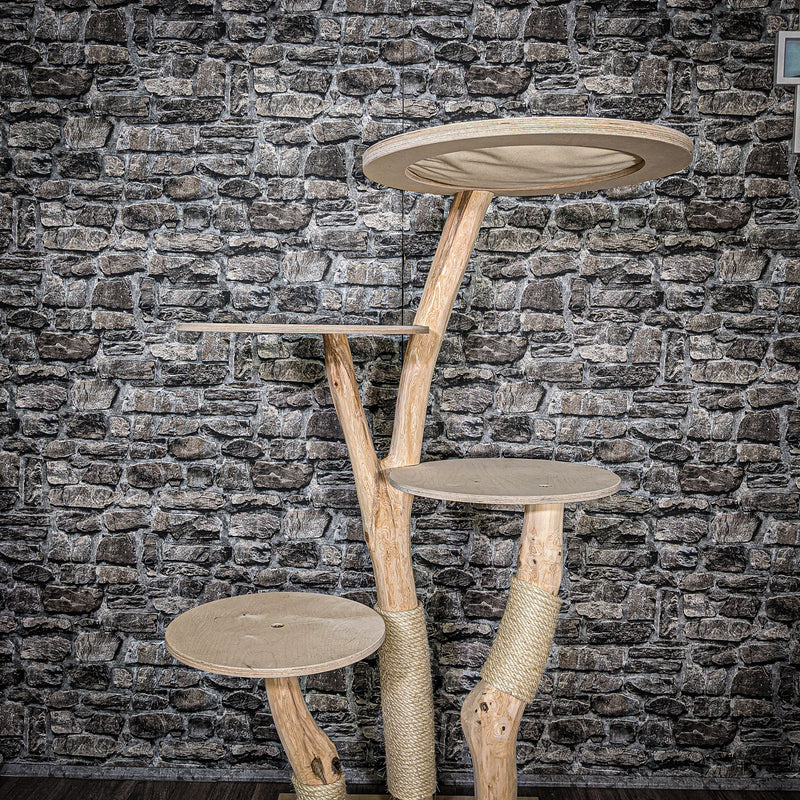 Naturkratzbaum 2591 Kratzbaum Natur Holz Design 145 cm hoch