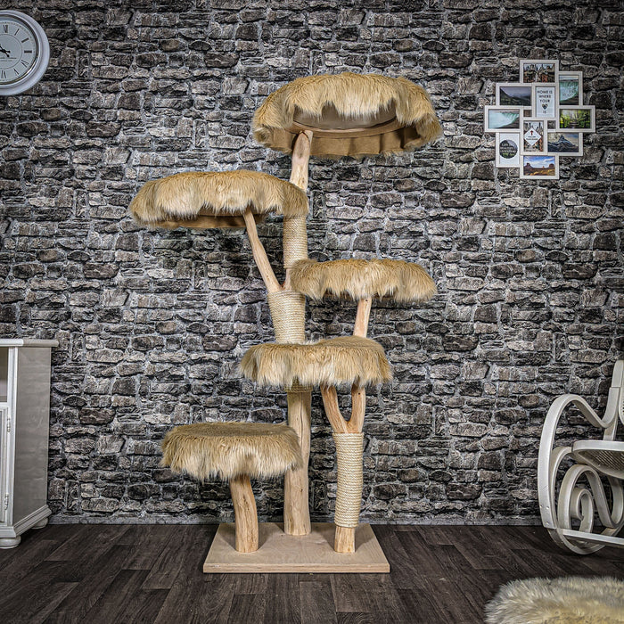 Naturkratzbaum 2596 Kratzbaum Natur Holz Design 166 cm hoch