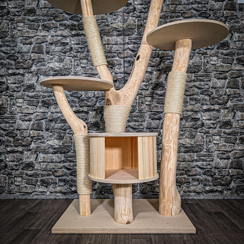 Naturkratzbaum 2599 Kratzbaum Natur Holz Design 174 cm hoch