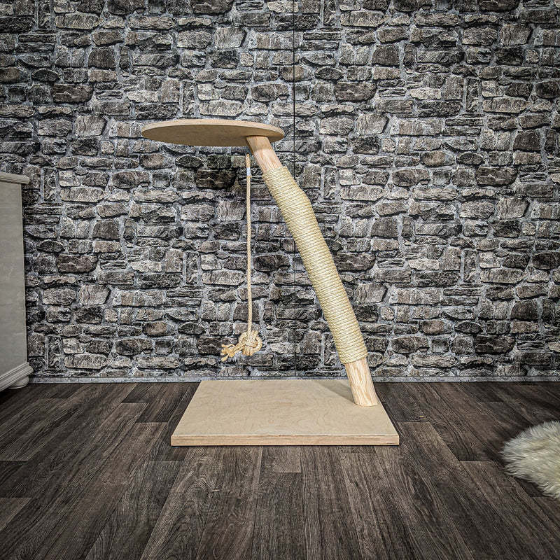 Katzenbett 90 cm hoch Natur Holz Design Kratzbaum 2601 Naturkratzbaum