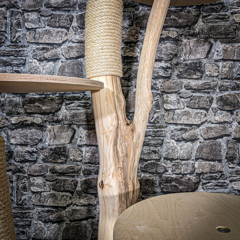 Naturkratzbaum 145 cm hoch Kratzbaum Natur Holz Design 2603 Katzenbaum