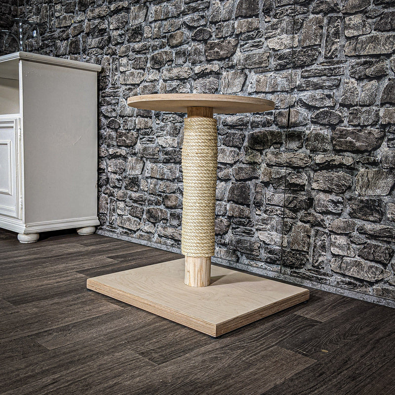Katzenbett 64 cm hoch 40 cm Durchmesser Natur Holz Design Kratzbaum Naturkratzbaum