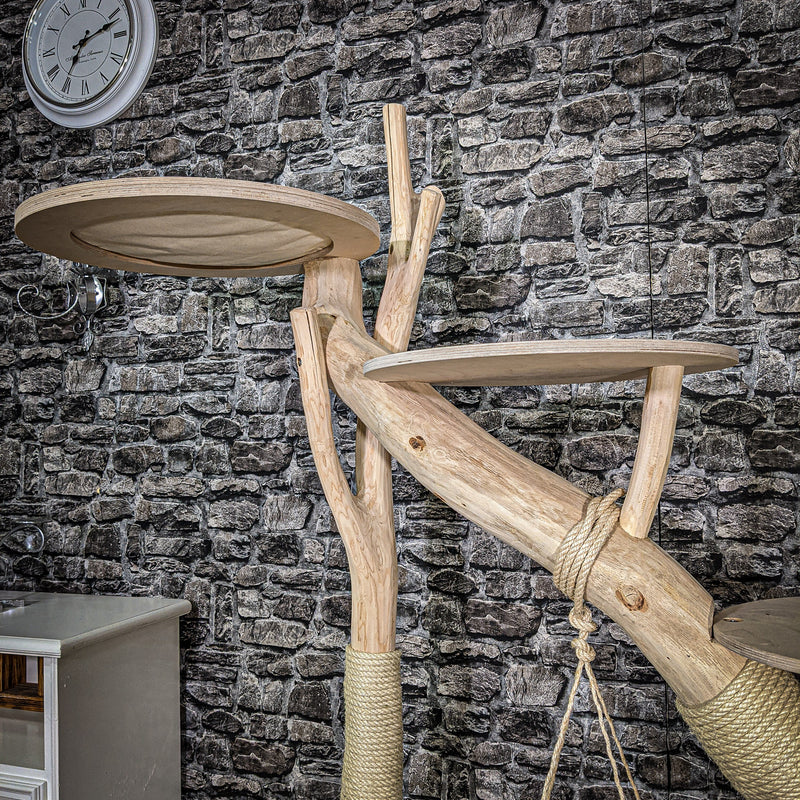 Naturkratzbaum 148 cm hoch Kratzbaum Natur Holz Design 2622 Katzenbaum