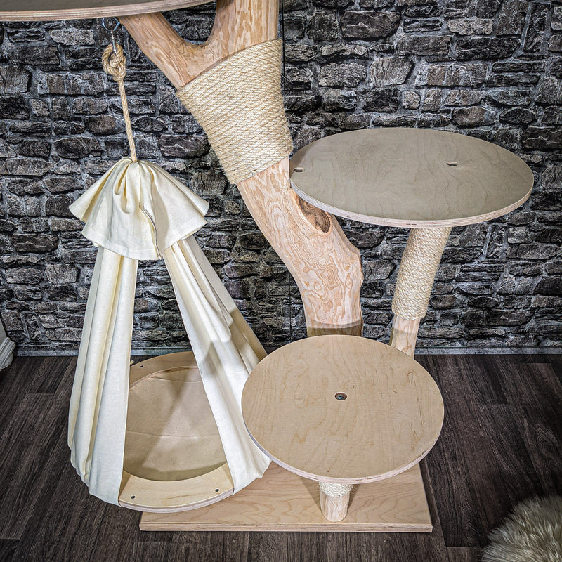 Naturkratzbaum 165 cm hoch Kratzbaum Natur Holz Design 2624 Katzenbaum