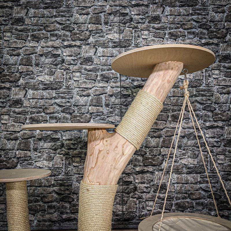 Naturkratzbaum 106 cm hoch Kratzbaum Natur Holz Design 2628 Katzenbaum