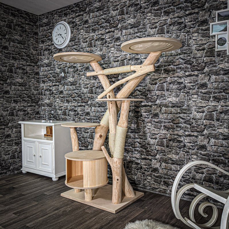 Naturkratzbaum 162 cm hoch Kratzbaum Natur Holz Design 2630 Katzenbaum
