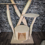 Naturkratzbaum 186 cm hoch Kratzbaum Natur Holz Design 2634 Katzenbaum