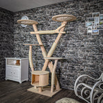 Naturkratzbaum 186 cm hoch Kratzbaum Natur Holz Design 2634 Katzenbaum