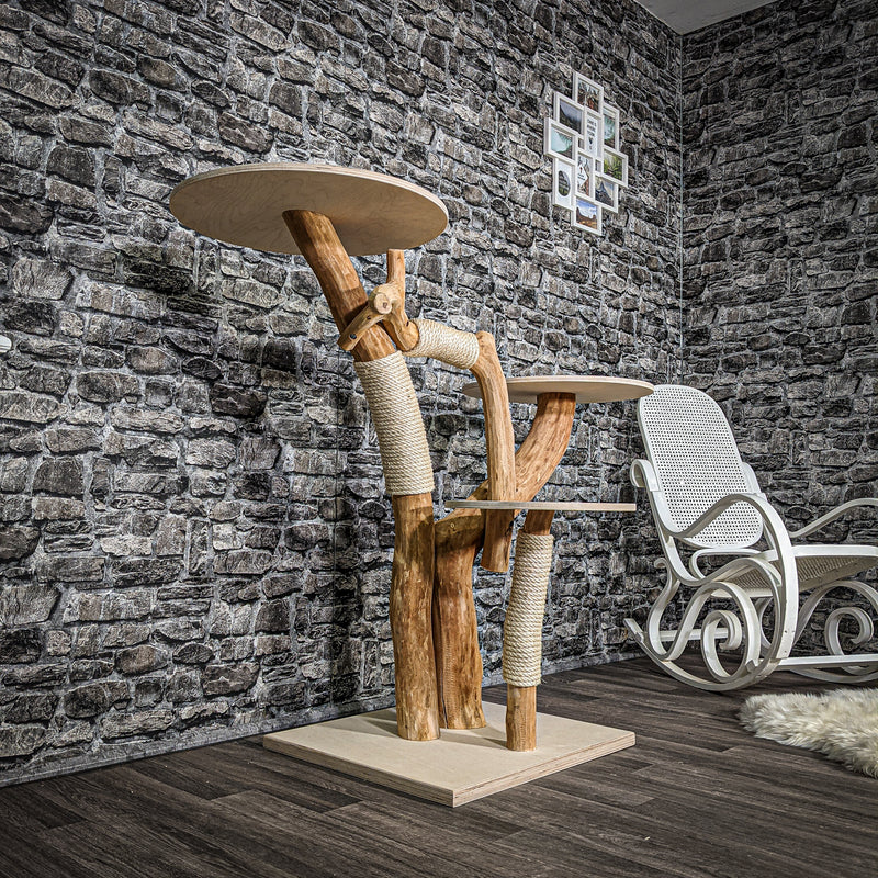 Naturkratzbaum 2442 Kratzbaum Natur Holz Design 113 cm hoch