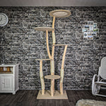 Naturkratzbaum 218 cm hoch Kratzbaum Natur Holz Design 2658 Katzenbaum