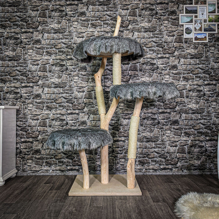 Naturkratzbaum 180 cm hoch Kratzbaum Natur Holz Design 2662 Katzenbaum