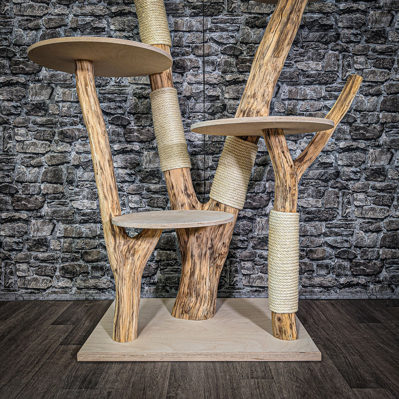 Naturkratzbaum 150 cm hoch Kratzbaum Natur Holz Design 2670 Katzenbaum